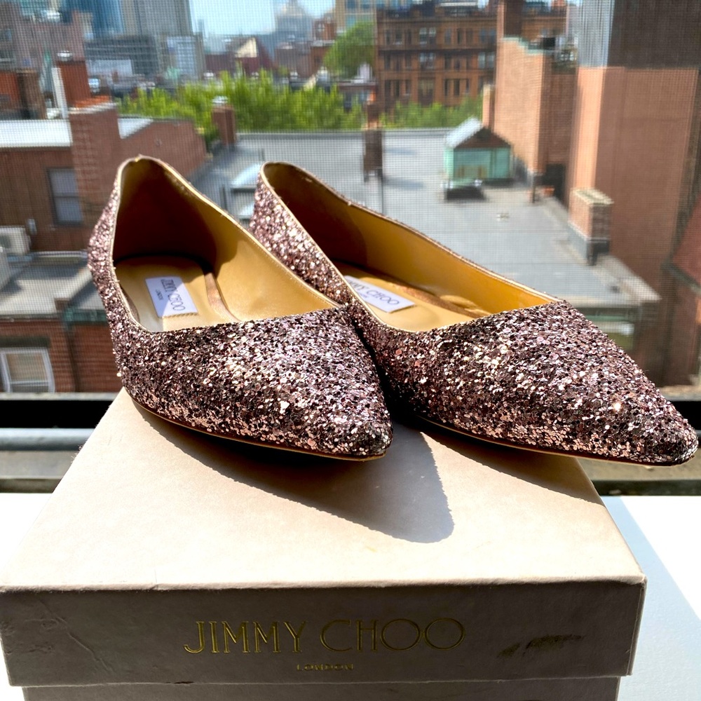 Jimmy Choo Romy Flat in Tea Rosé